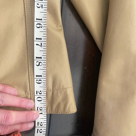 Vintage 90s Camel Leather Jacket M - Picture 12 of 13